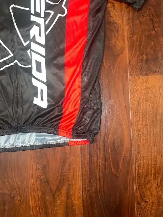 Merida Men's Short Sleeve Cycling Jersey Full Zip MTB Bike Shirt - Black/Red - Picture 6 of 16